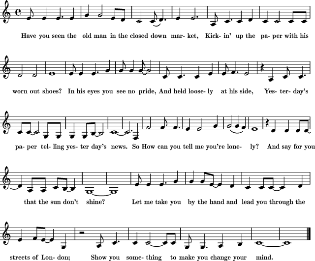 lyrics STREETS OF LONDON