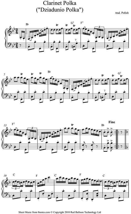 Clarinet Polka sheet music for Accordion Clarinet Polka sheet music for Accordion