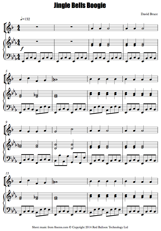 David Bruce Jingle Bells Boogie sheet music for Baritone Horn