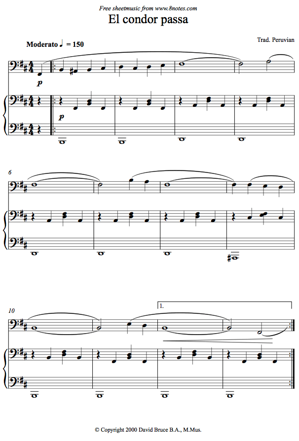 El Condor Passa (Peru) sheet music for Cello El Condor Passa (Peru) sheet music for Cello