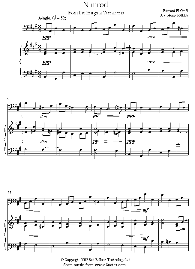 Elgar - Nimrod from Enigma Variations sheet music for Cello Elgar - Nimrod from Enigma Variations sheet music for Cello