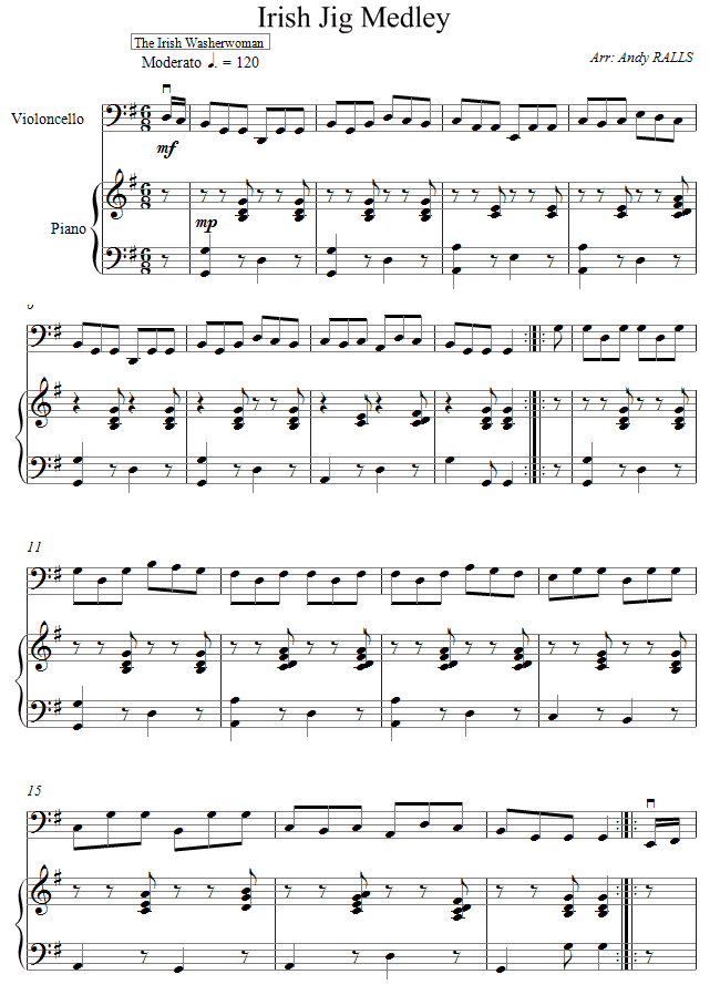 Irish Jig Medley sheet music for Cello Irish Jig Medley sheet music for Cello