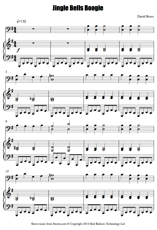David Bruce Jingle Bells Boogie sheet music for Cello