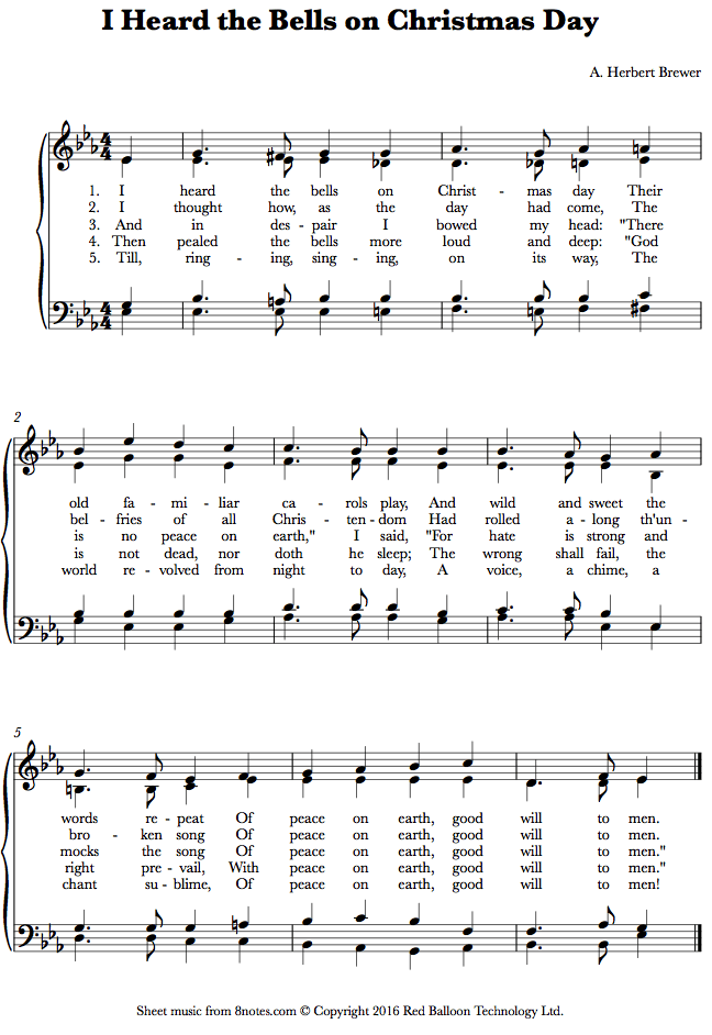 I Heard the Bells on Christmas Day sheet music for Choir - 8notes.com