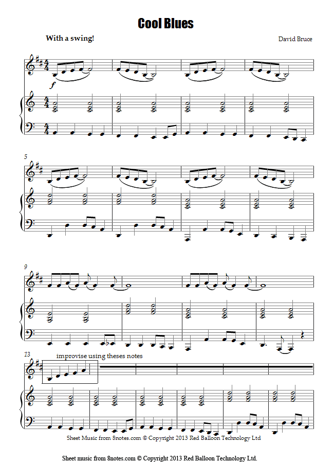 David Bruce - Cool Blues sheet music for Clarinet David Bruce - Cool Blues sheet music for Clarinet