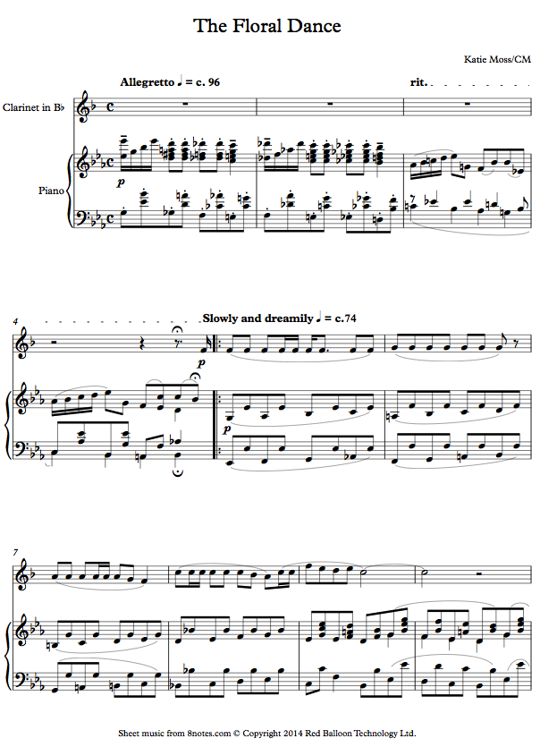 Katie Moss The Floral Dance sheet music for