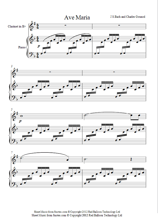 Gounod - Ave Maria sheet music for Clarinet Gounod - Ave Maria sheet music for Clarinet
