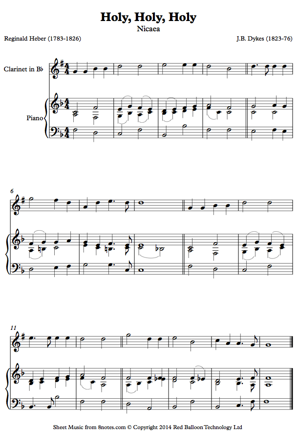 Dykes Holy, Holy, Holy (Nicaea) sheet music for