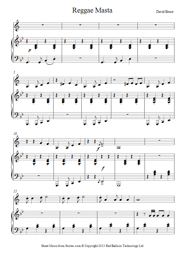 David Bruce - Reggae Masta sheet music for Clarinet David Bruce - Reggae Masta sheet music for Clarinet