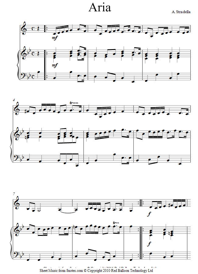 Alessandro Stradella - Aria sheet music for Clarinet Alessandro Stradella - Aria sheet music for Clarinet