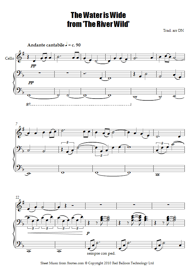 The Water is Wide - theme from the film The River Wild sheet music for Clarinet The Water is Wide - theme from the film The River Wild sheet music for Clarinet