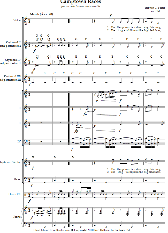 Camptown Races sheet music for Classroom Camptown Races sheet music for Classroom