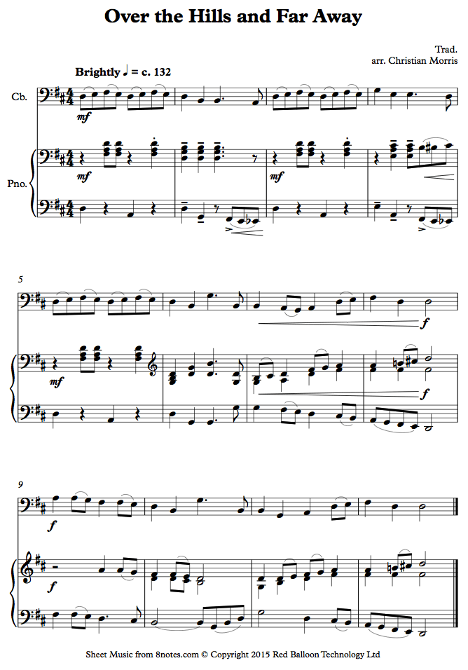 Over the Hills and Far Away sheet music for Double Bass