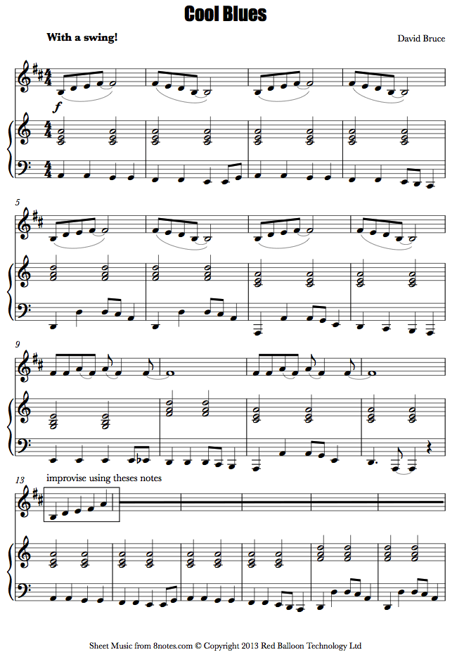 David Bruce Cool Blues sheet music for Euphonium
