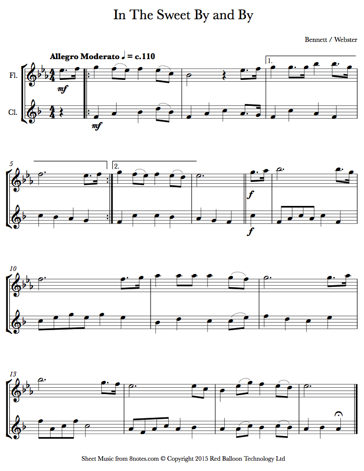 In The Sweet By and By sheet music for Duet
