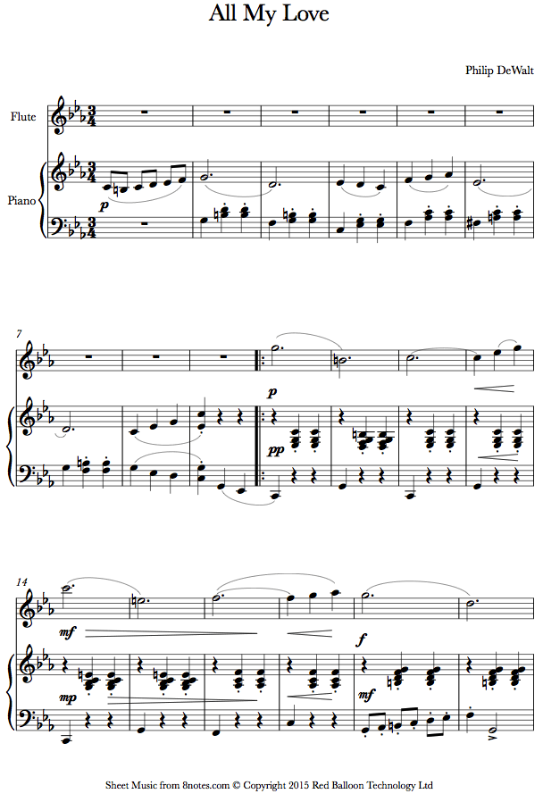 All My Love sheet music for Flute