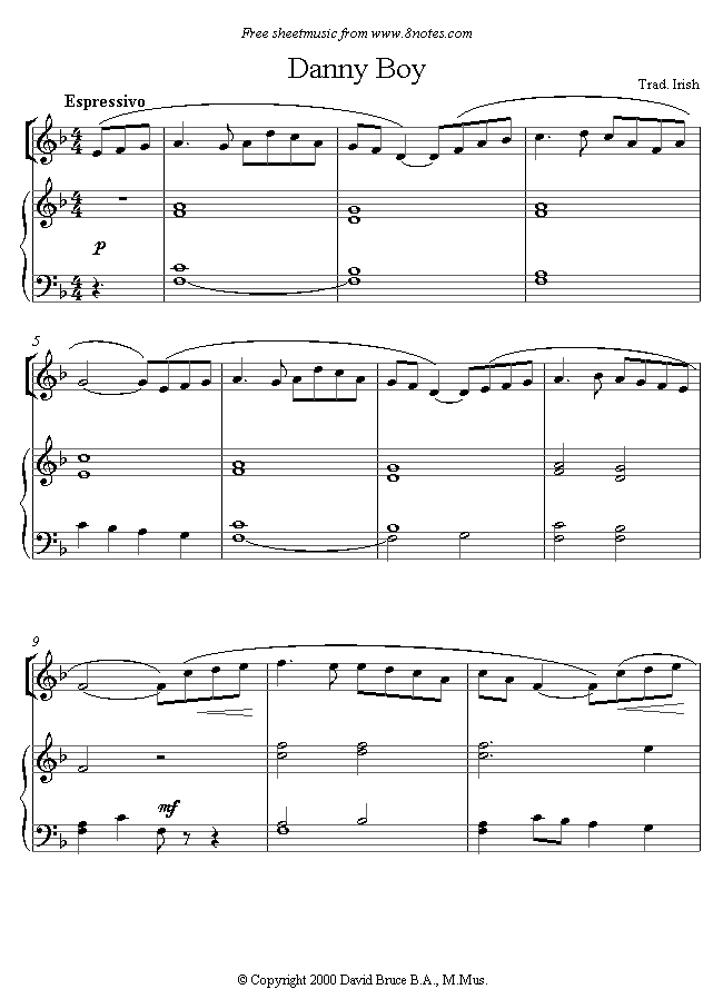 Danny Boy sheet music for Flute Danny Boy sheet music for Flute