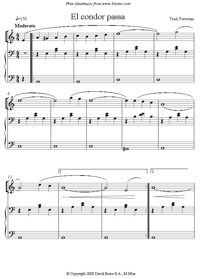 El Condor Passa (Peru) sheet music for Flute El Condor Passa (Peru) sheet music for Flute