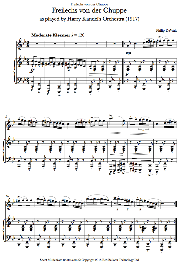 Freilechs von der Chuppe (klezmer) sheet music for Flute