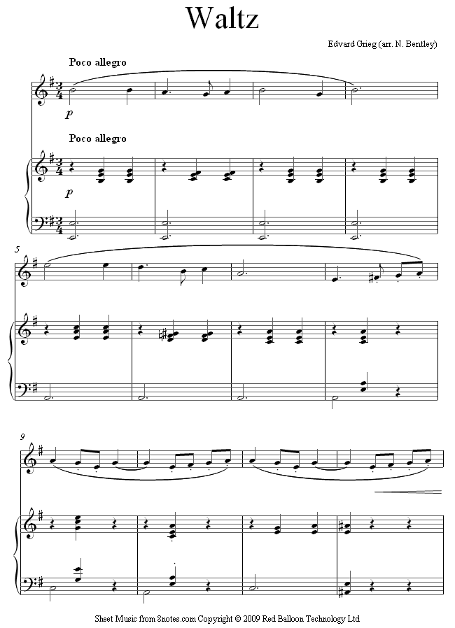 Grieg - Waltz sheet music for Flute Grieg - Waltz sheet music for Flute