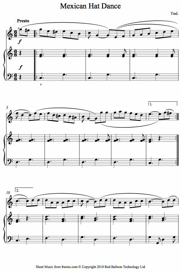 Mexican Hat Dance (Mexico) sheet music for Flute Mexican Hat Dance (Mexico) sheet music for Flute
