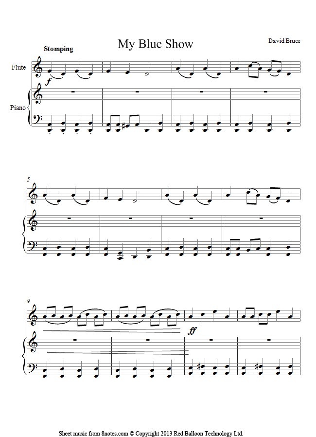 David Bruce - My Blue Shoe sheet music for Flute David Bruce - My Blue Shoe sheet music for Flute