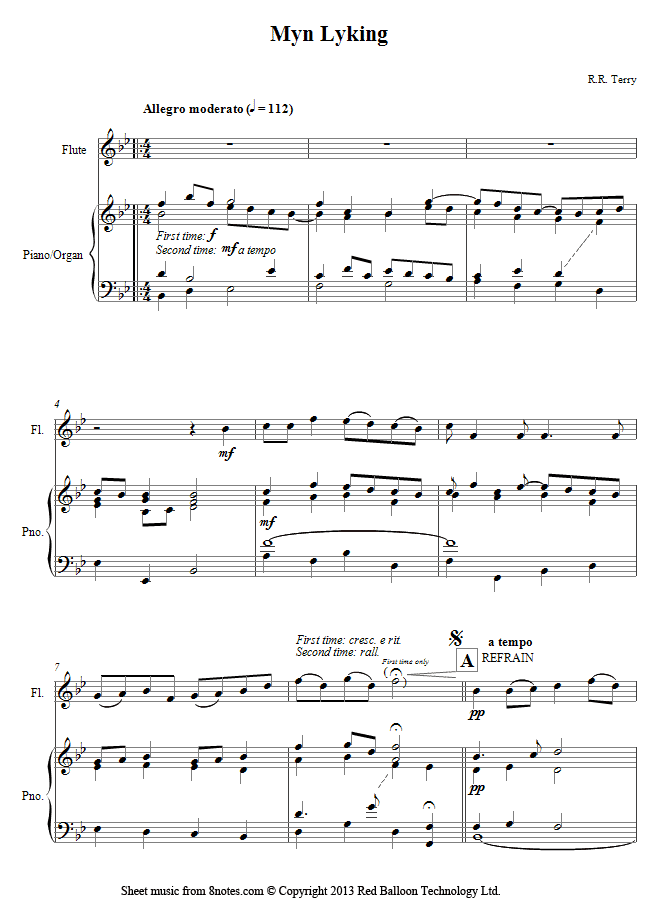 Terry - Myn Lyking sheet music for Flute Terry - Myn Lyking sheet music for Flute