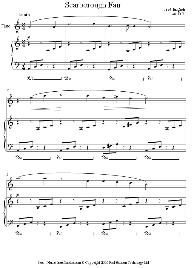 Scarborough Fair sheet music for Flute Scarborough Fair sheet music for Flute