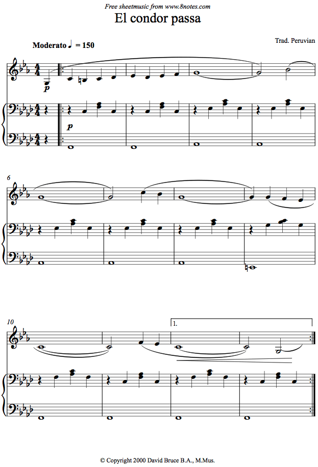 El Condor Passa (Peru) sheet music for French Horn El Condor Passa (Peru) sheet music for French Horn