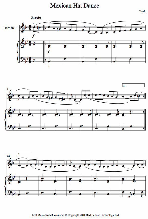 Mexican Hat Dance (Mexico) sheet music for French Horn Mexican Hat Dance (Mexico) sheet music for French Horn