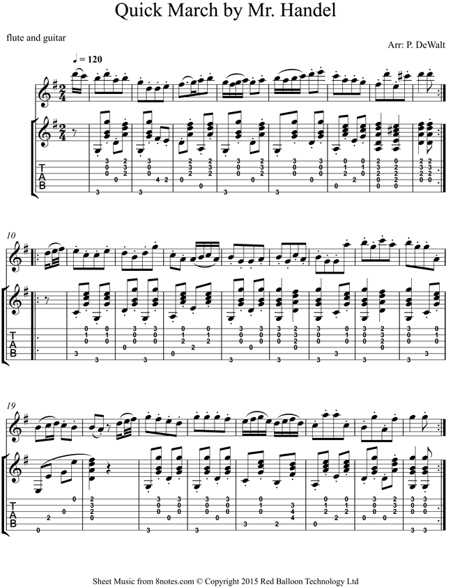 Frideric Handel Quick March by Mr. Handel sheet music for