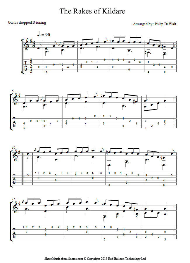 The Rakes of Kildare sheet music for Guitar
