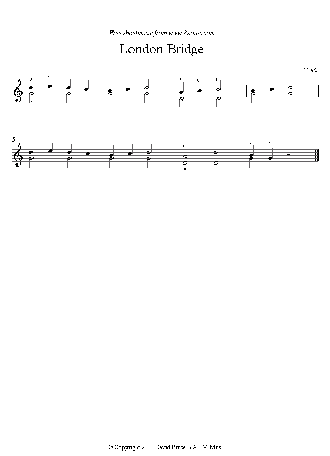 London Bridge is Falling Down sheet music for Guitar London Bridge is Falling Down sheet music for Guitar