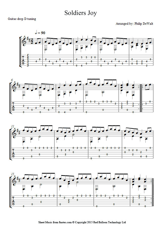 Soldiers Joy sheet music for Guitar