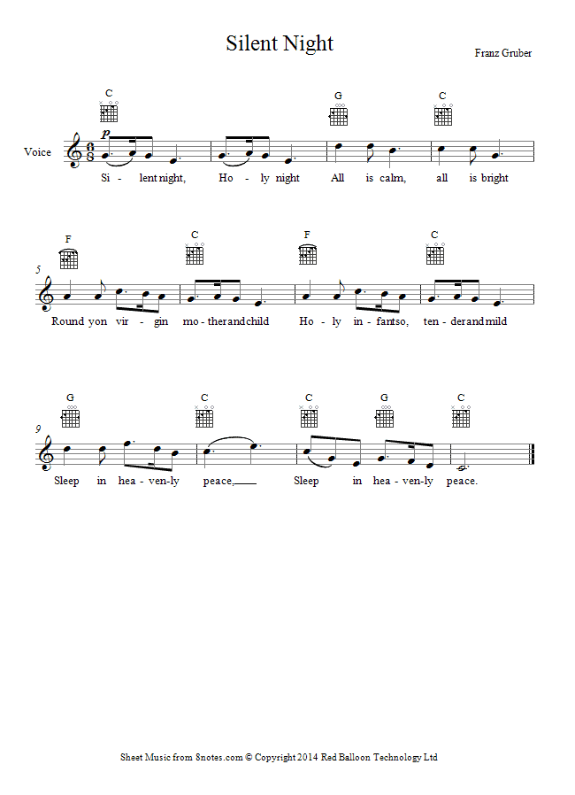 Silent Night sheet music for Keyboard Silent Night sheet music for Keyboard
