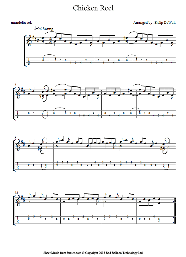 Joseph M. Daly Chicken Reel sheet music for Mandolin