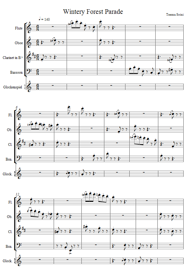 Soini - Wintery Forest Parade sheet music for Mixed Ensemble Soini - Wintery Forest Parade sheet music for Mixed Ensemble