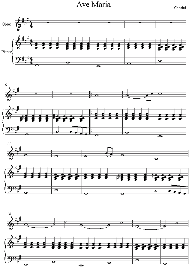Caccini - Ave Maria sheet music for Oboe Caccini - Ave Maria sheet music for Oboe