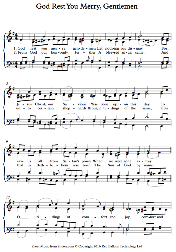 God Rest You Merry, Gentlemen sheet music for Organ