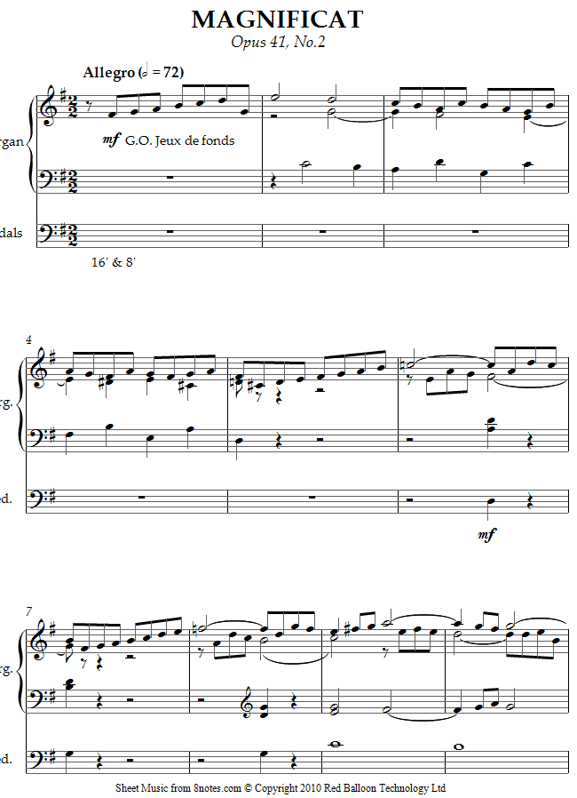 Guilmant - Magnificat Opus 41, No.2 sheet music for Organ Guilmant - Magnificat Opus 41, No.2 sheet music for Organ