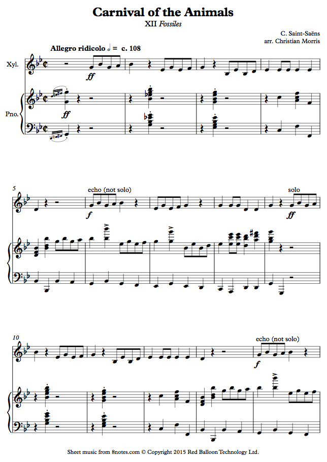 ﻿SaintSaëns XII Fossiles from Carnival of the Animals (Xylophone