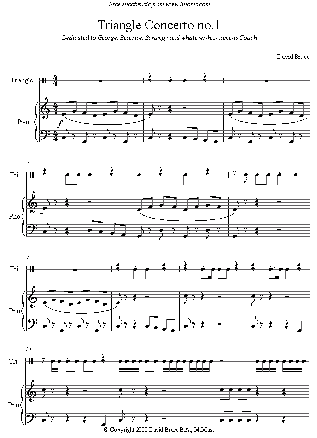Bruce - Triangle Concerto sheet music for Percussion Bruce - Triangle Concerto sheet music for Percussion