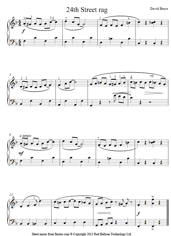 David Bruce - 24th Street Rag sheet music for Piano David Bruce - 24th Street Rag sheet music for Piano