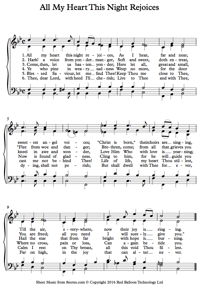 All My Heart This Night Rejoices sheet music for Piano All My Heart This Night Rejoices sheet music for Piano