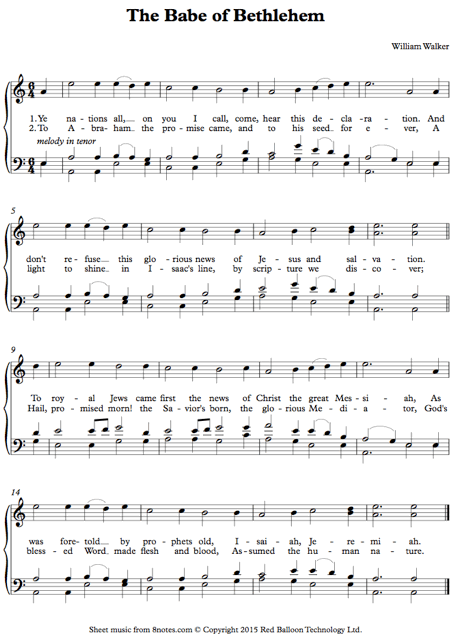 Walker - Babe of Bethlehem sheet music for Piano Walker - Babe of Bethlehem sheet music for Piano