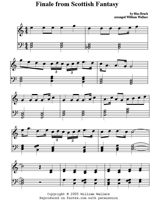 Bruch - Finale from Scottish Fantasy sheet music for Piano Bruch - Finale from Scottish Fantasy sheet music for Piano