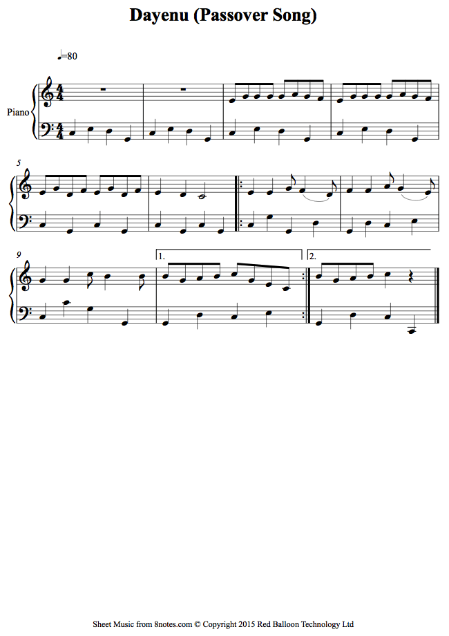 Free Passover Sheet Music