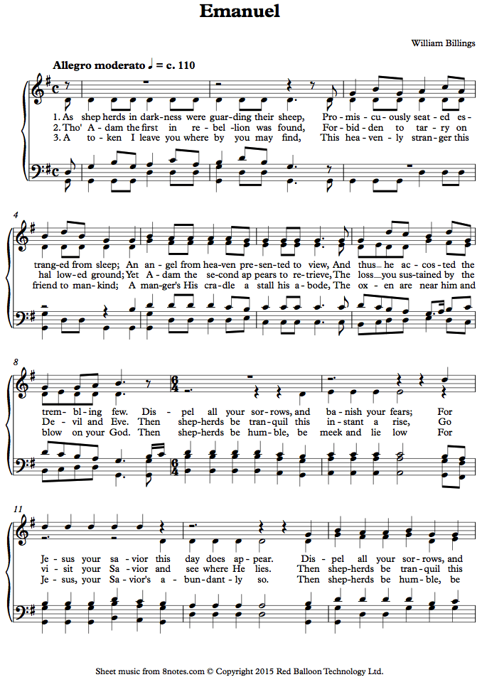 Billings - Emanuel sheet music for Piano Billings - Emanuel sheet music for Piano