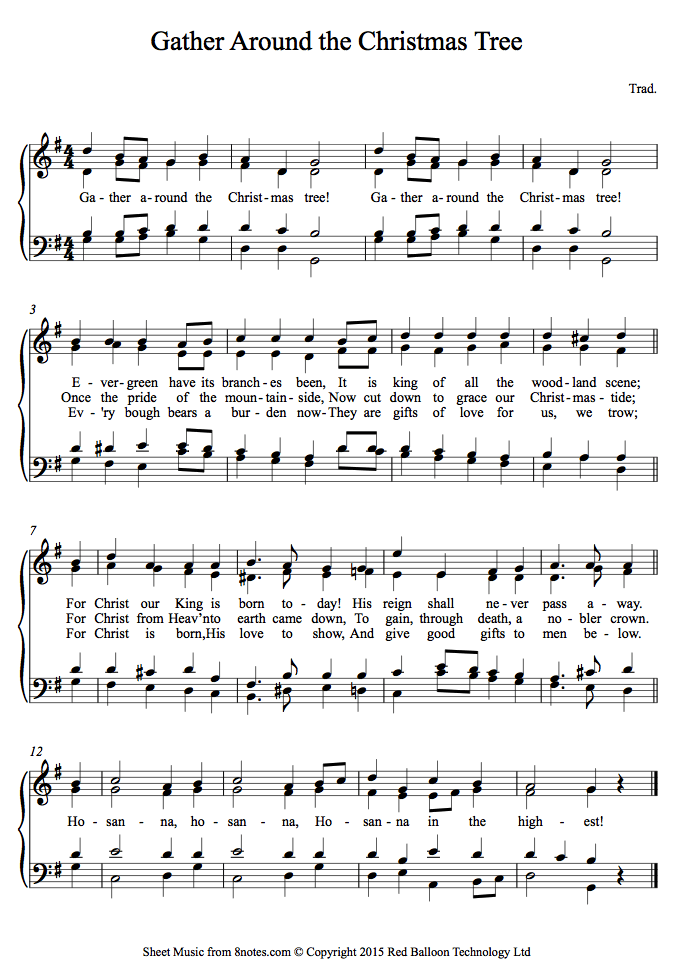 Gather Around the Christmas Tree sheet music for Piano Gather Around the Christmas Tree sheet music for Piano