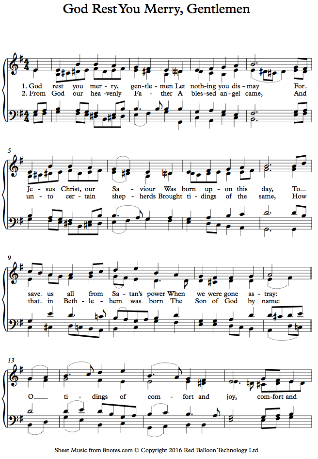 God Rest You Merry, Gentlemen sheet music for Piano God Rest You Merry, Gentlemen sheet music for Piano